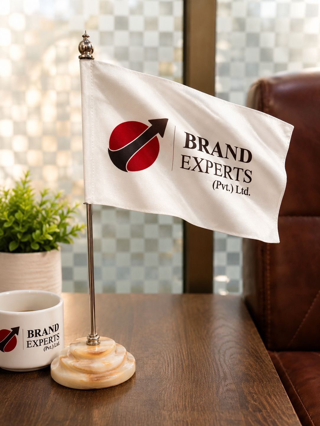 Brand Experts (Pvt.) Ltd. desk flag and branded stationery
